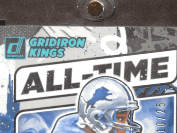 2021 Donruss Gridiron Kings All-Time Barry Sanders Autographed Trading Card 10/25 Detroit Lions
