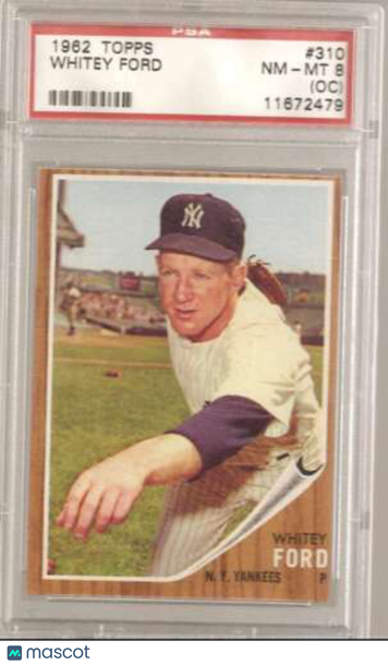 1962 Topps Whitey Ford #310 Base Set PSA PSA 8 OC