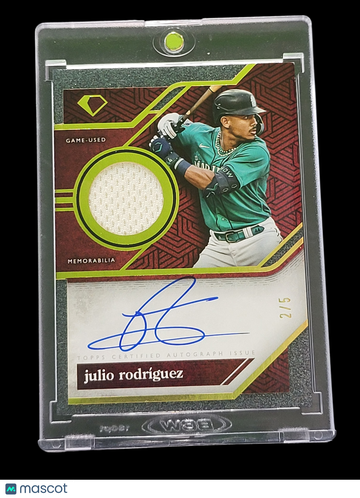 2024 Topps Diamond Icons Julio Rodríguez #SPA-JR /5 Game-Used Memorabilia Autographed Relic Card