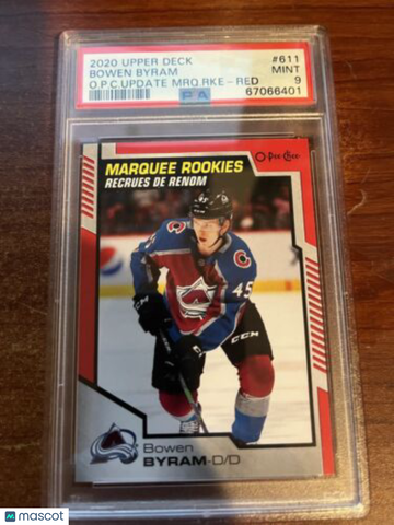 2020-21 Upper Deck - O-Pee-Chee Update - Red Border Bowen Byram #611 Rookie PSA 9