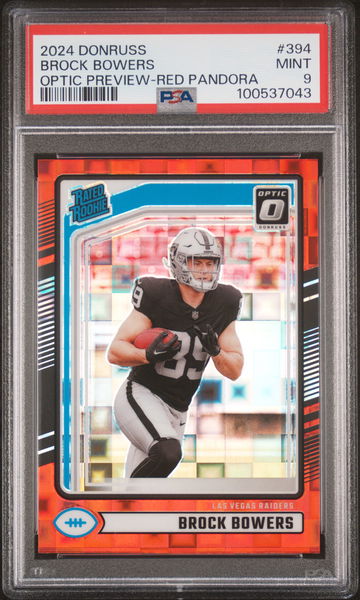 2024 Donruss Optic Preview Red Pandora Brock Bowers #394 PSA 9