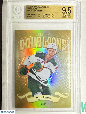 2025 Upper Deck Allure Doubloons Zeev Buium #DB34 Low Pop Short Print Rookie BGS 9.5