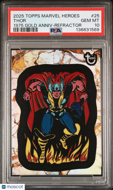2025 Topps Marvel Comic Book Heroes 1975 Gold Anniversary Thor #25 PSA 10