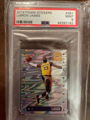 2019 panini stickers Lebron James Silver PSA 9