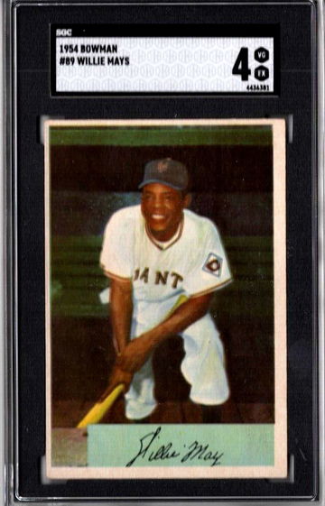 1954 Bowman #89 Willie Mays New York Giants SGC 4 VG EX HOF GOAT
