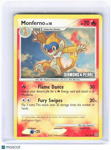 Burger King Promos Monferno [Diamond & Pearl] Reverse Holo Promo (Lightly Played) #56/130