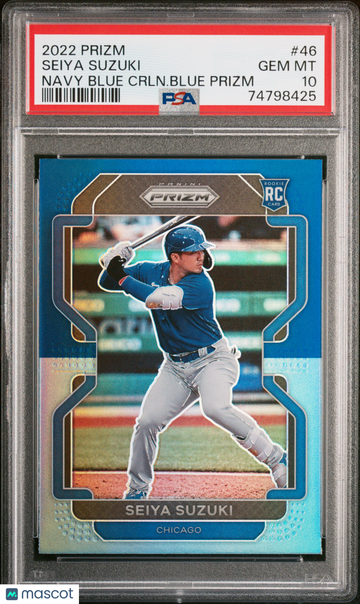 2022 Panini Prizm Seiya Suzuki #46 Navy Blue Crln. Blue PSA 10