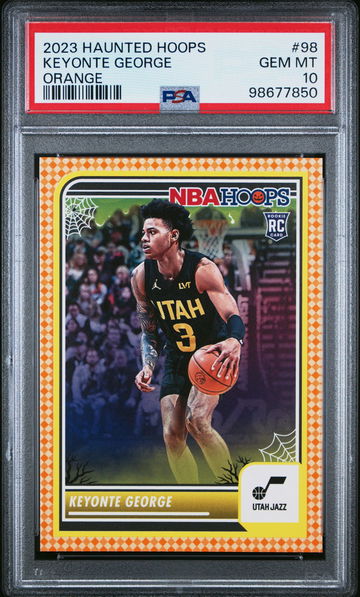 2023 Panini Haunted Hoops Orange Keyonte George #98 RC PSA 10