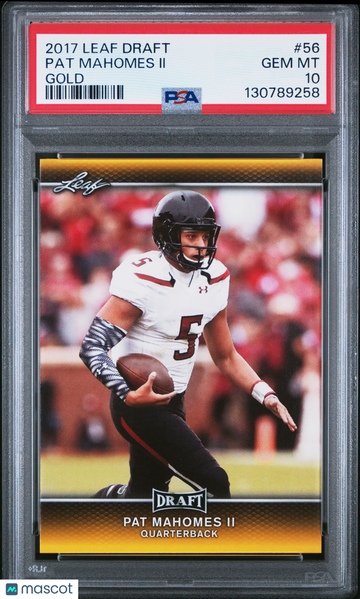 2017 Leaf Draft Patrick Pat Mahomes II #56 Gold RC Rookie PSA 10
