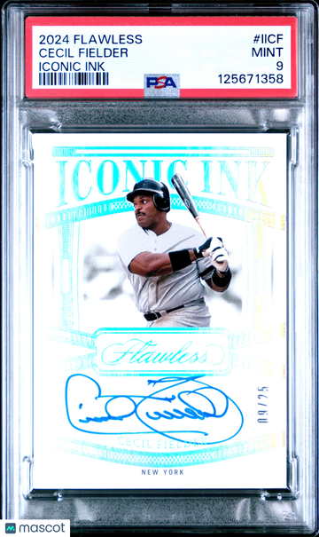 2024 Panini Flawless Iconic Ink Cecil Fielder #IICF PSA 9