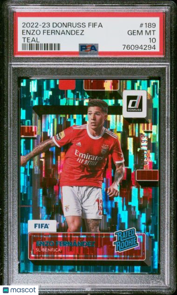 2022 Panini Donruss FIFA Enzo Fernandez #189 Teal PSA 10