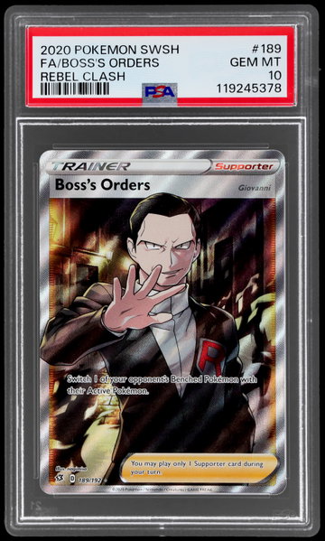 2020 Pokemon Sword And Shield Rebel Clash Boss's Orders PSA 10