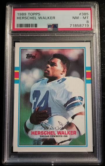 Herschel Walker 1989 Topps #385 PSA 8