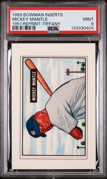 1989 Bowman Inserts 1951 Reprint-Tiffany Mickey Mantle PSA 9