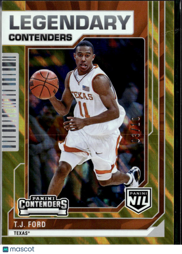 2025 Panini Contenders NIL Legendary Contenders T.J. Ford #40 Gold /10