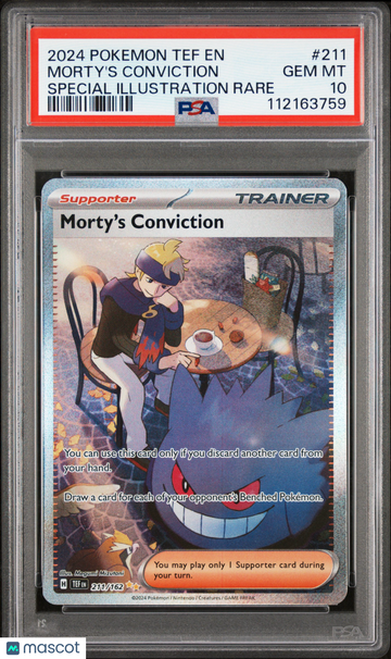 2024 Pokemon Tef EN-Temporal Forces Morty's Conviction Special Illustration Rare PSA 10 #211