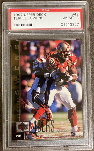 1997 Upper Deck Terrell Owens POP 1 PSA 8 #49