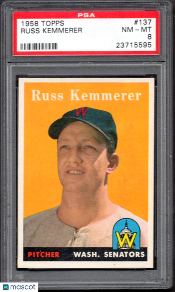1958 Topps Russ Kemmerer #137 PSA 8