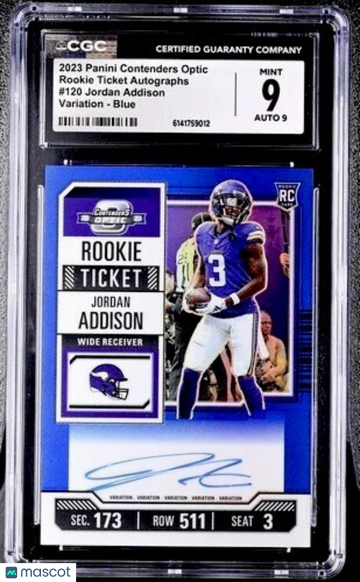 2023 Panini Contenders Optic Jordan Addison #120 Optic Parallel/Variety Rookie Base Set 9 Panini Authentic