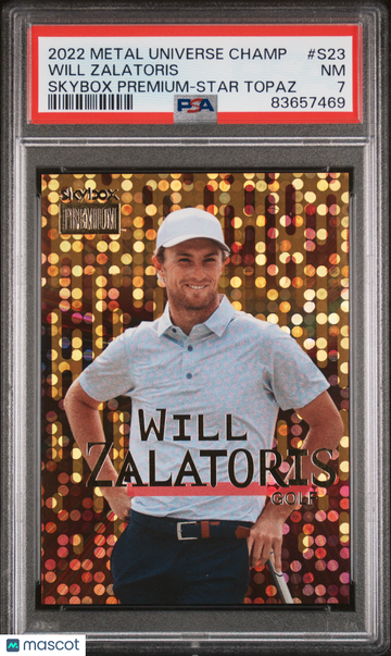 2022 Skybox Metal Universe Champions Skybox Premium Will Zalatoris #S23 Skybox Premium-Star Topaz PSA 7