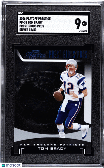 2006 Playoff Prestige Tom Brady #PP-32 Prestigious Pros Silver SGC 9