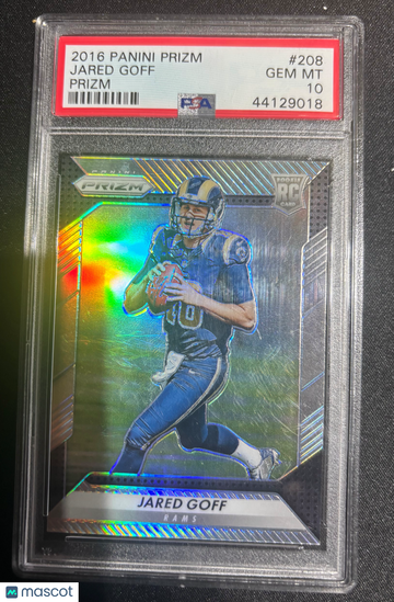 2016 Panini Prizm Jared Goff #208 Silver Short Print Rookie PSA 10