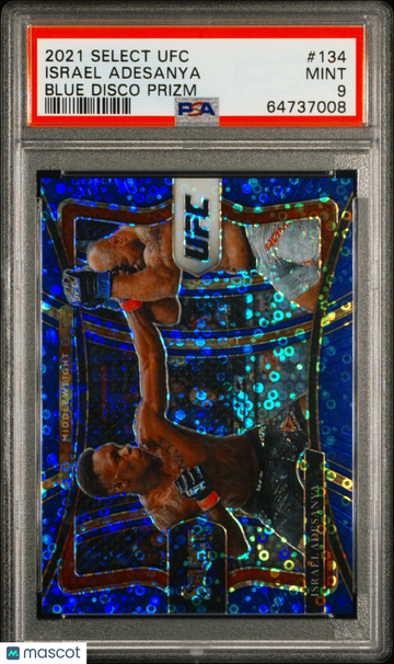 2021 Panini Select UFC Israel Adesanya Blue Disco Prizm PSA 9