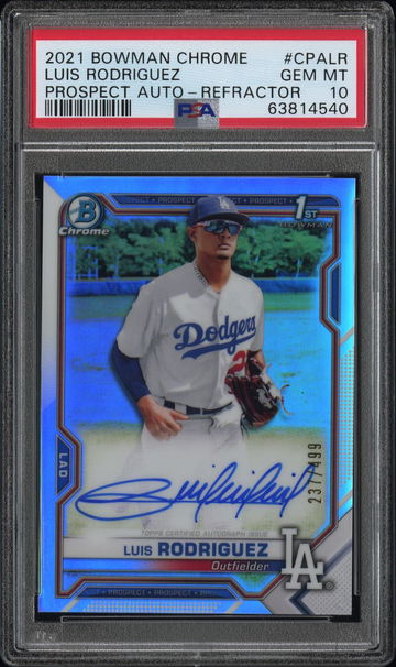 2021 BOWMAN AUTO LUIS RODRIGUEZ REFRACTOR PSA 10