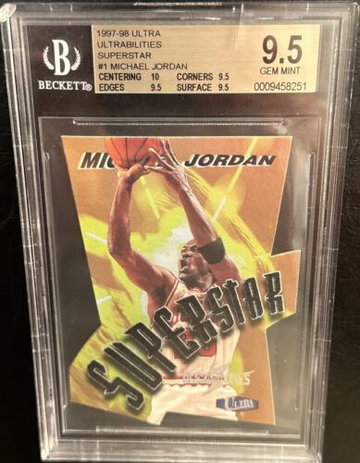 Michael Jordan 1997-98 Fleer Ultra Ultrabilities SuperStar BGS 9.5 TRUE GEM +