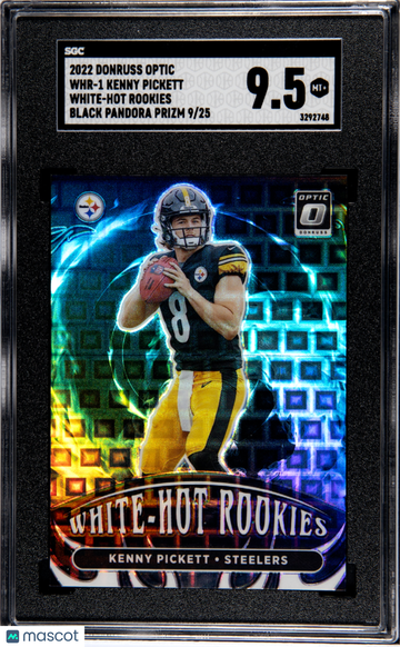 2022 Donruss Optic Kenny Pickett #WHR-1 White Hot Rookies Black Pandora Prizm SGC 9.5