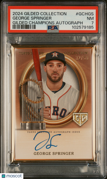2024 Topps Gilded Collection Gilded Champions Autographs George Springer #GCHGS /50 PSA 7