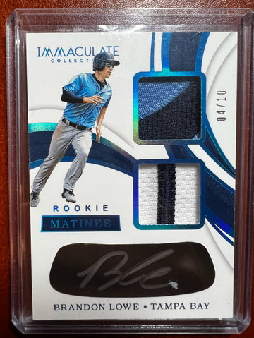 2019 National Treasures Rookie Matinee Brandon Lowe Auto /10