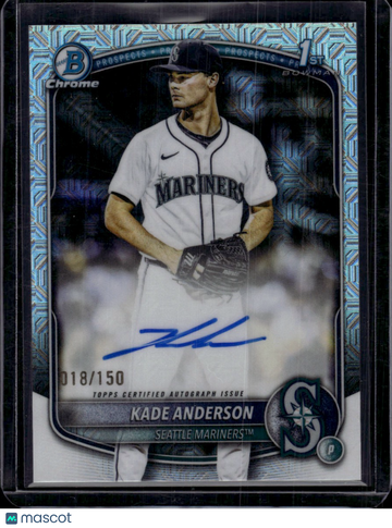 2025 Bowman Chrome Kade Anderson #CPA-KA Blue Mojo Refractor /150