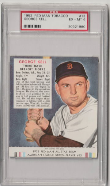1952 Red Man with Tab HOFer George Kell