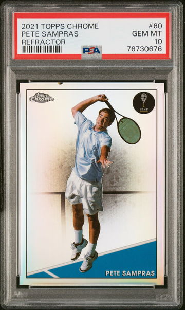 2021 TOPPS PETE SAMPRAS CHROME TENNIS REFRACTOR #60 PSA 10