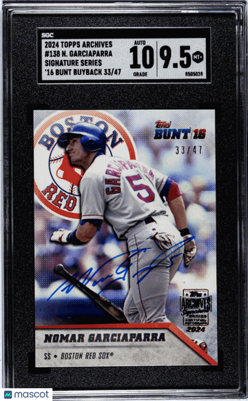 2024 Topps Archives Signature Series Nomar Garciaparra #138 '16 Bunt Buyback SGC 9.5 Auto 10