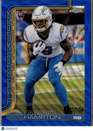 2025 Topps Chrome Omarion Hampton #324 Blue Wave /150 RC