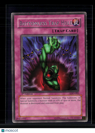 2003 Yu-Gi-Oh! Legacy of Darkness Bottomless Trap Hole 1st Edition