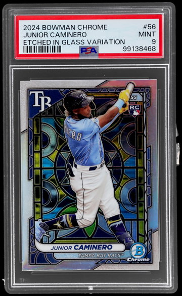 2024 Bowman Chrome Junior Caminero Etched In Glass Variation PSA 9