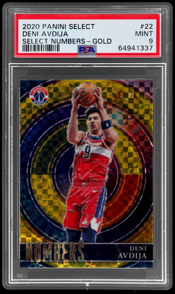 2020 Panini Select Deni Avdija Numbers Gold Prizm PSA 9 RC