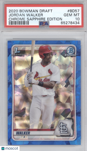 2020 Bowman Draft Chrome Sapphire Edition Jordan Walker #BD57 PSA 10