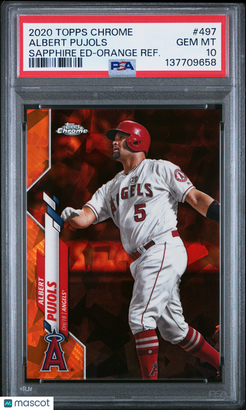 2020 Topps Chrome Sapphire Edition Albert Pujols #497 Orange Refractor PSA 10