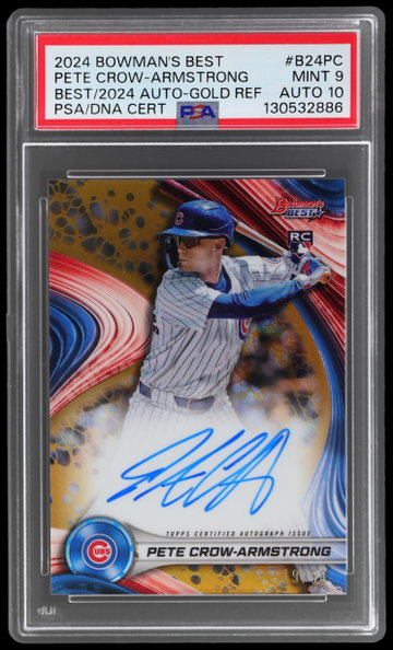 2024 Bowman's Best Pete Crow-armstrong Autograph Gold Refractor PSA 9 AUTO