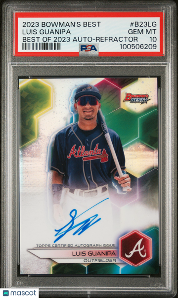 2023 Bowman's Best Best Of 2023 Autographs Luis Guanipa #B23LG Refractor PSA 10