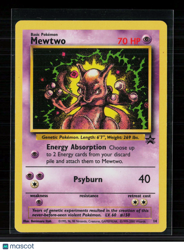 2000 Wizards Mewtwo Holo Black Star Promo #14