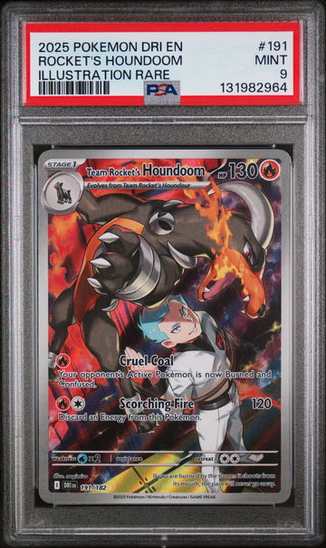 2025 Pokemon Scarlet and Violet Destined Rivals Illustration Rare Team Rocket's Houndoom #191 PSA 9