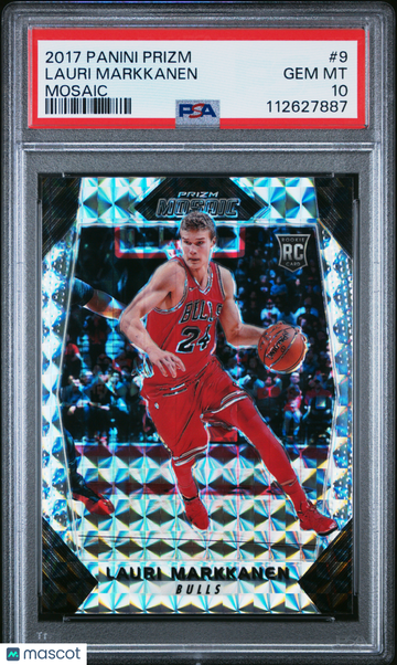 2017 Panini Prizm Mosaic Lauri Markkanen #9 silver PSA 10