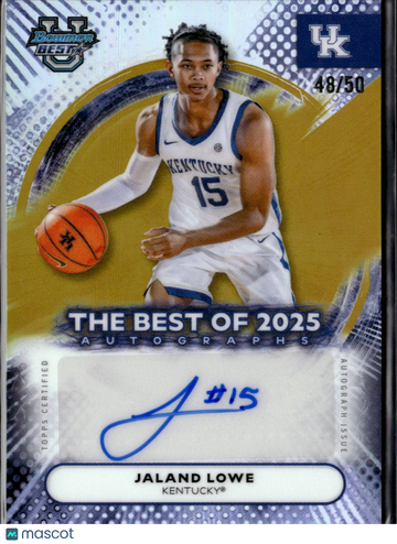 2026 Bowman University Best Basketball Jaland Lowe #BA-JL Gold Refractor /50