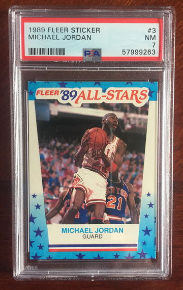 1989 Fleer Michael Jordan Sticker #3 PSA-7 HOF