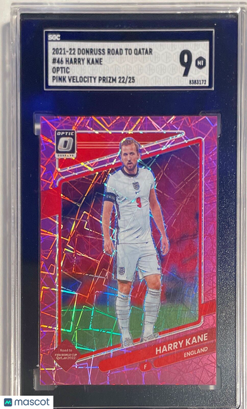 2021 Donruss Road To Qatar Harry Kane #46 Optic Pink Velocity Prizm SGC 9